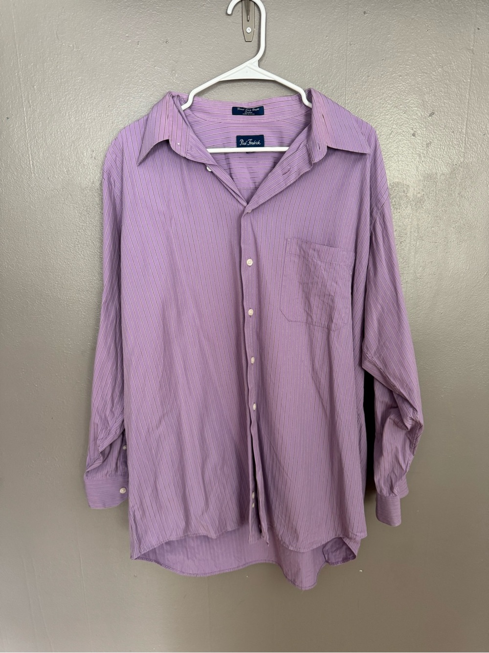 Paul Fredrick Lavender Long-Sleeve Dress Shirt